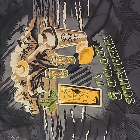 Men's Large Hawaiian Style Beer Cocktail Themed Shirt with All Over Loop Size 5X - Picture 4 of 10